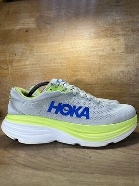 Hoka One One REFLECTIVE Bondi 8 Womens Size 11.5 Running Shoes Sneakers Gray